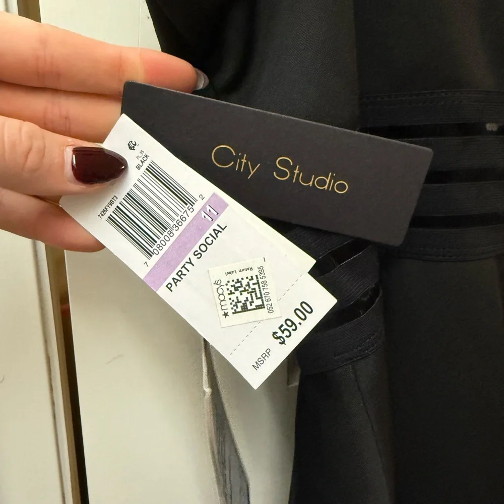 City Studio Black Backless Dress - Picture 2 of 5